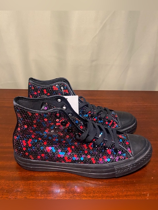 Converse Shoes - Converse Chuck Taylor All Star Sequined Women’s Hi Shoe Black Blue Cherry 9 NWT
